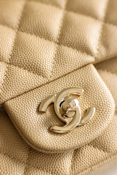 Chan*l classic 11 handbag flap mini woman’s beige 20cm - image 5