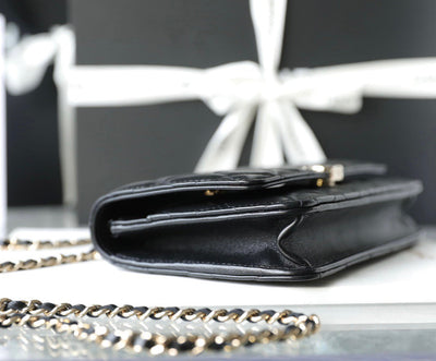 Chan*l woc handbags lock silver mix handle leather 19x12cm - image 3