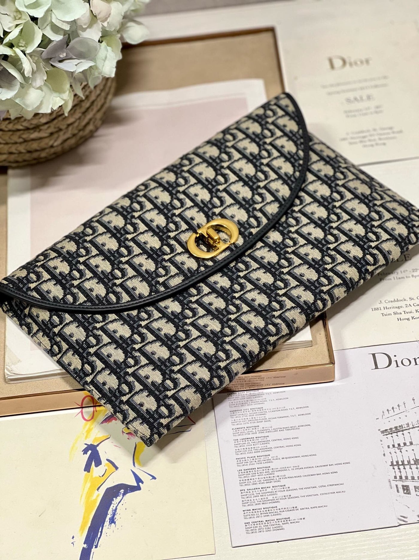 Di*r 30 montaigne avenue monogram handbag like auth 30x18x2cm - image 5