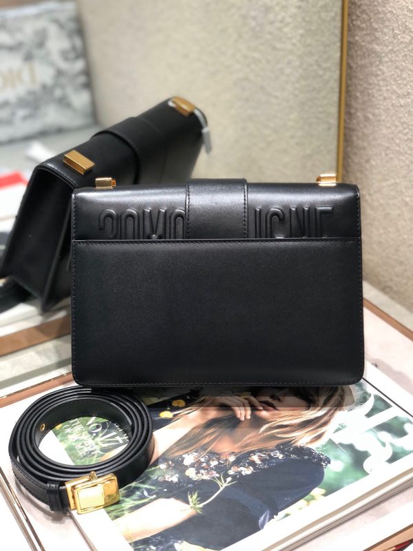 Di*r 30 montaigne super high-quality women’s handbag black with gold lock 24x17x8cm - image 6
