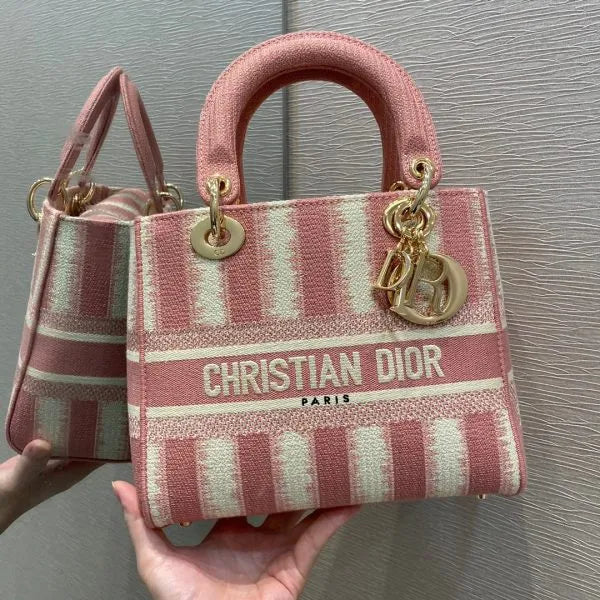Di*r lady d-lite like auth women’s handbag pink 24cm - main image
