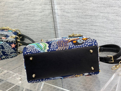 Di*r lady handbag with beaded pattern replica 11 high quality 24cm - image 2