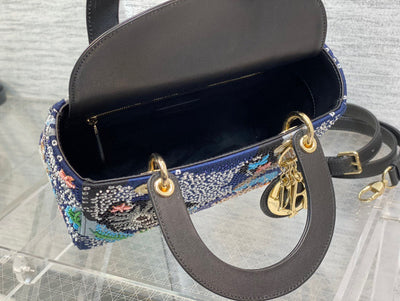 Di*r lady handbag with beaded pattern replica 11 high quality 24cm - image 7