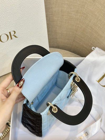 Di*r lady mini handbag for women ice blue super quality cowhide 18cm - image 6