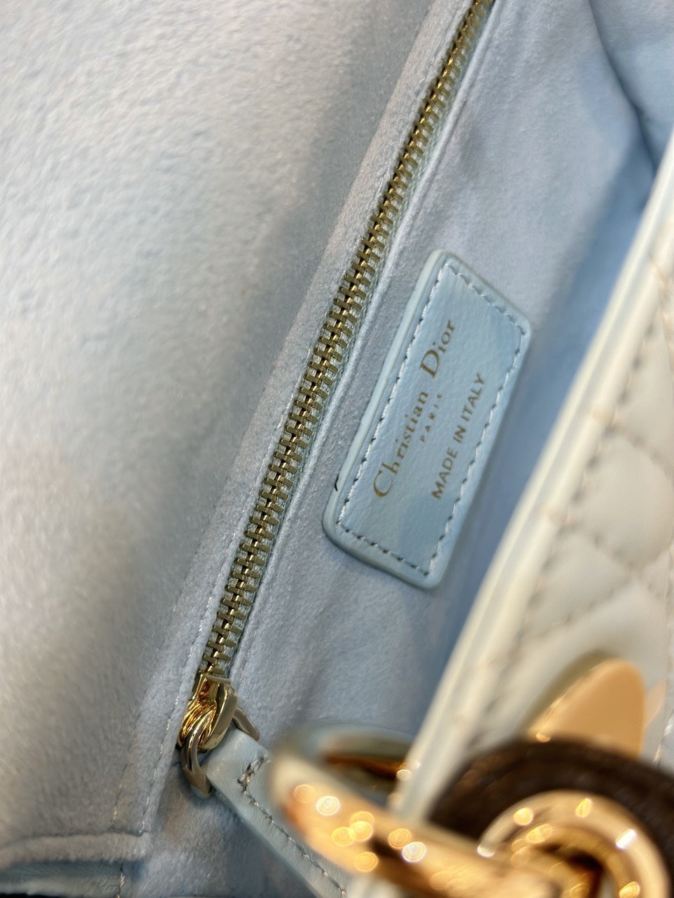 Di*r lady mini handbag for women ice blue super quality cowhide 18cm - image 7