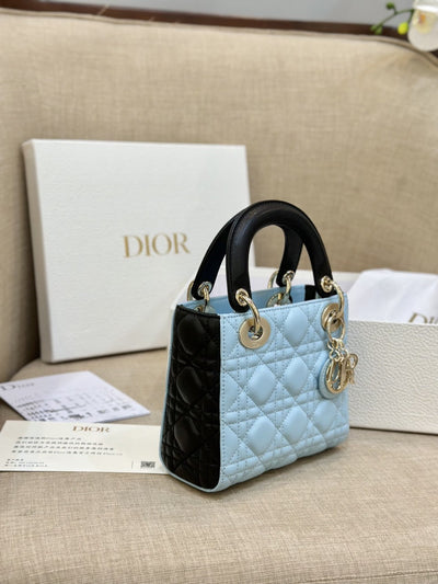 Di*r lady mini handbag for women ice blue super quality cowhide 18cm - image 8
