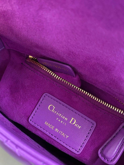 Di*r lady mini super quality women’s handbag purple cowhide 17cm - image 6