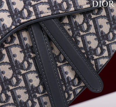 Di*r saddle saddle canvas handbag super quality hand embroidered 25.5x20x6cm - image 4