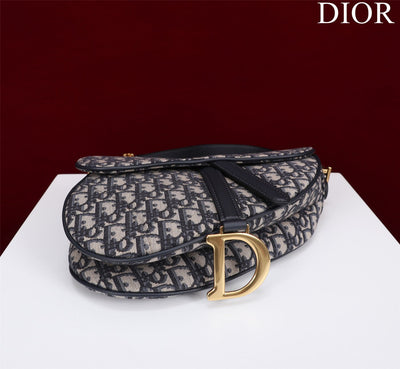 Di*r saddle saddle canvas handbag super quality hand embroidered 25.5x20x6cm - image 8