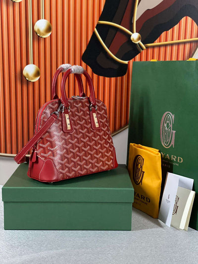 Goya*d alma vedome red super quality handbag with fabric wrapped leather strap 24cm - image 2