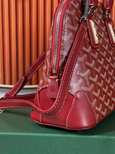 Goya*d alma vedome red super quality handbag with fabric wrapped leather strap 24cm - image 4