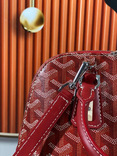 Goya*d alma vedome red super quality handbag with fabric wrapped leather strap 24cm - image 5