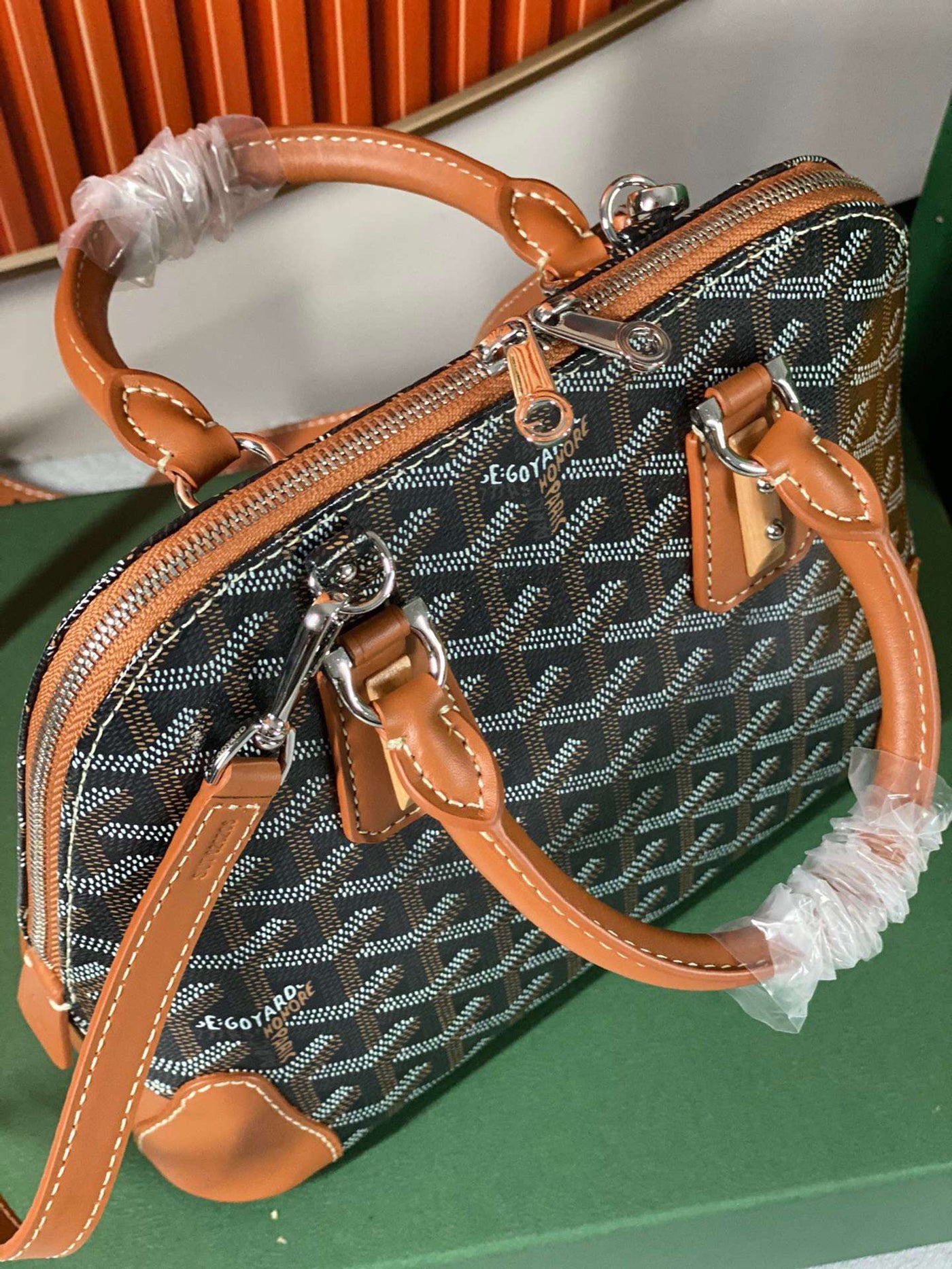 Goya*d alma vedome replica 11 handbag fabric wrapped leather strap 24cm - image 4