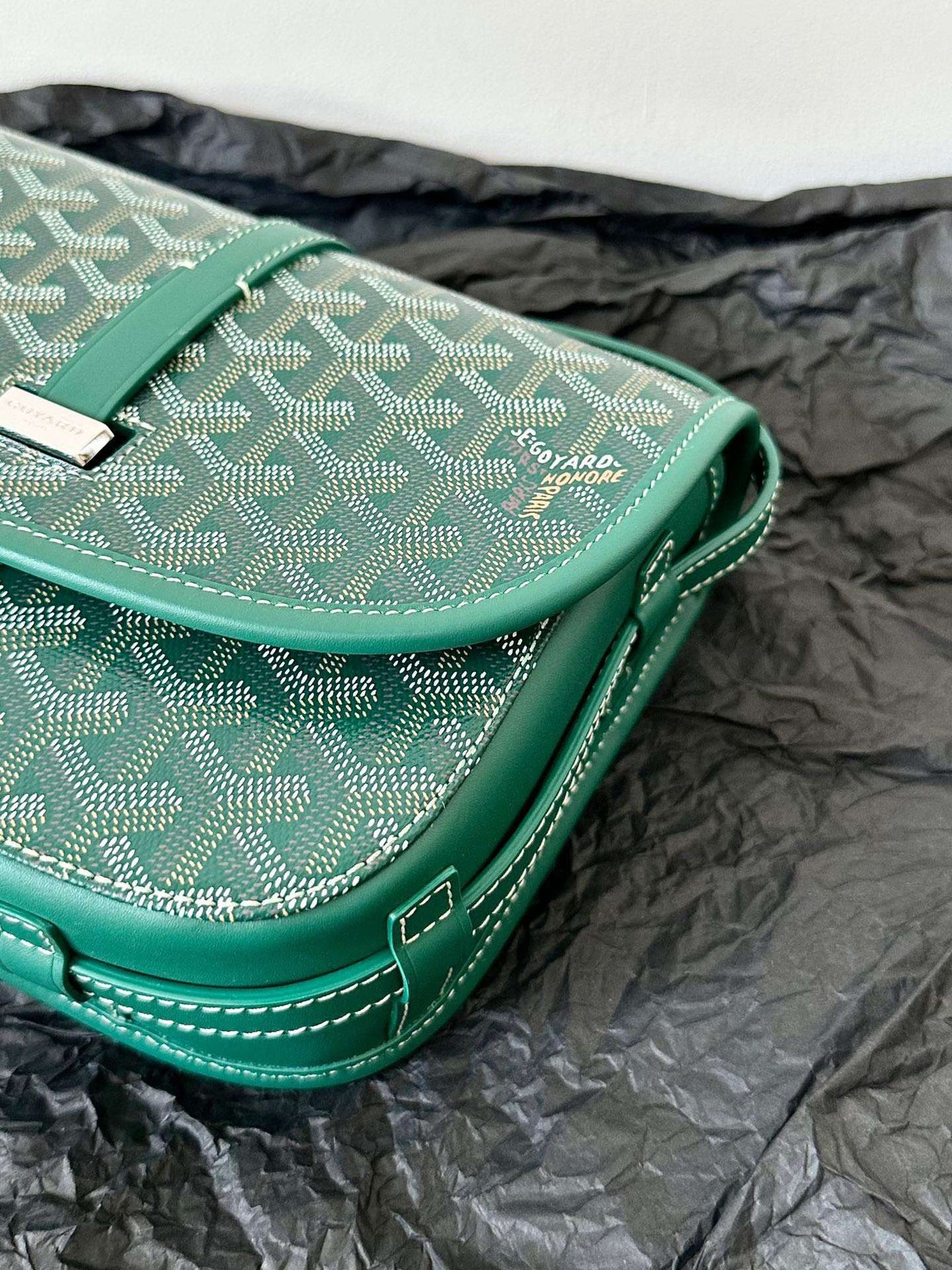 Goya*d super green handbag with pattern 22x16x7cm - image 6