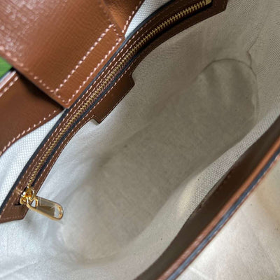 Guc*i handle women’s cowhide handbag with gc like auth logo pattern 25x21cm - image 3