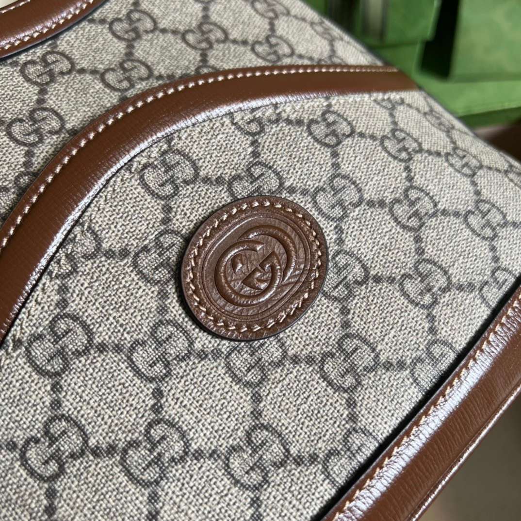 Guc*i handle women’s cowhide handbag with gc like auth logo pattern 25x21cm - image 5