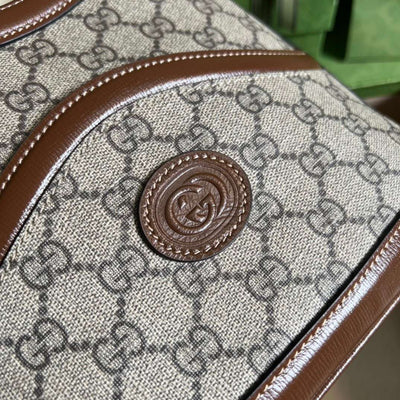 Guc*i handle women’s cowhide handbag with gc like auth logo pattern 25x21cm - image 5