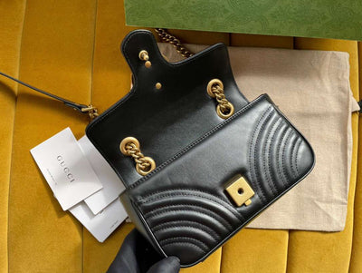 Guc*i marmont like auth luxury women’s black handbag 22cm - image 7