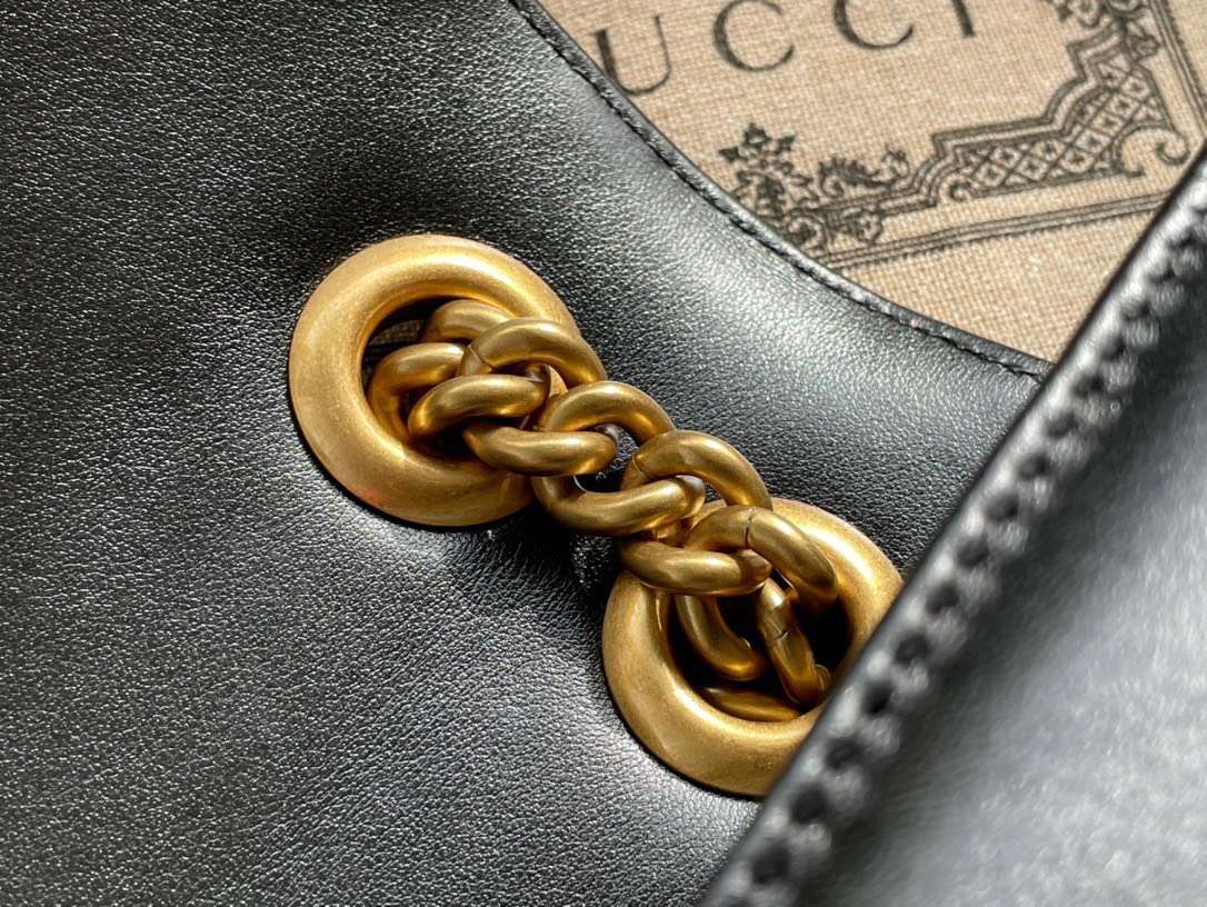 Guc*i marmont like auth luxury women’s black handbag 22cm - image 9
