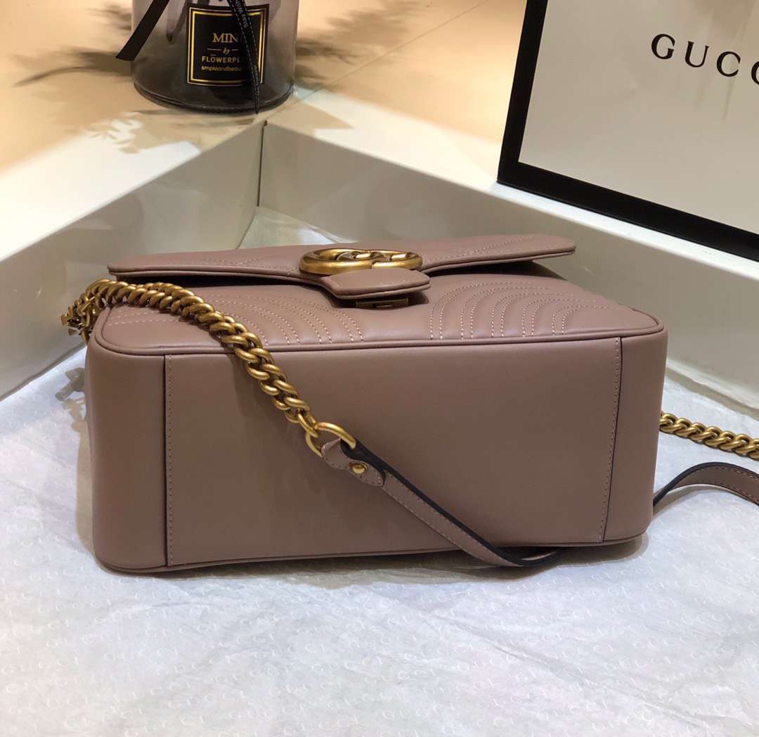 Guc*i marmont top handle like auth women’s handbag with gold buckle 27cm - image 4