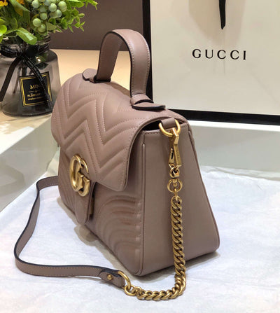 Guc*i marmont top handle like auth women’s handbag with gold buckle 27cm - image 5