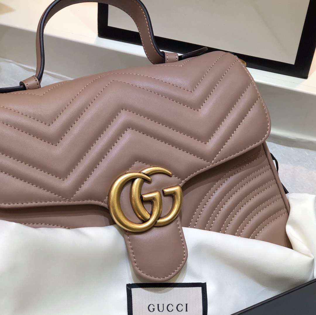 Guc*i marmont top handle like auth women’s handbag with gold buckle 27cm - image 8