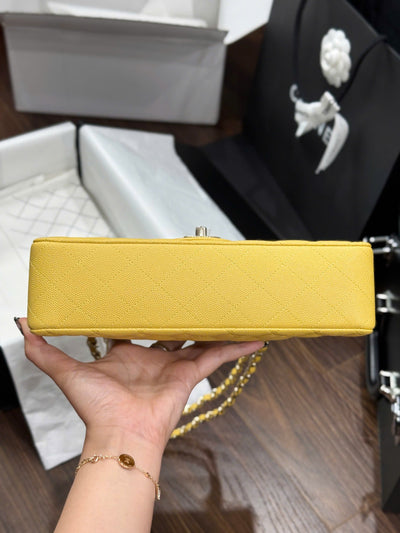 Chan*l classic sheepskin yellow woman’s handbags like auth 23cm - image 6