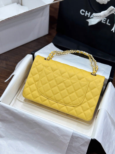 Chan*l classic sheepskin yellow woman’s handbags like auth 23cm - image 7