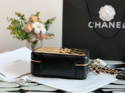Chan*l vanity case black yellow replica 1:1 box form handbags 19cm - image 8