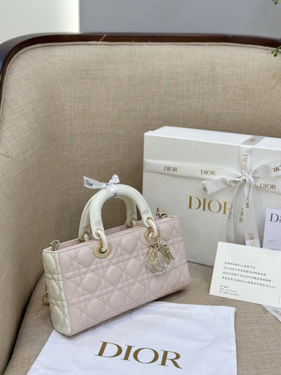 Di*r d-joy women’s handbag pink cowhide 26cm - image 4