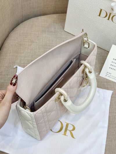 Di*r d-joy women’s handbag pink cowhide 26cm - image 7
