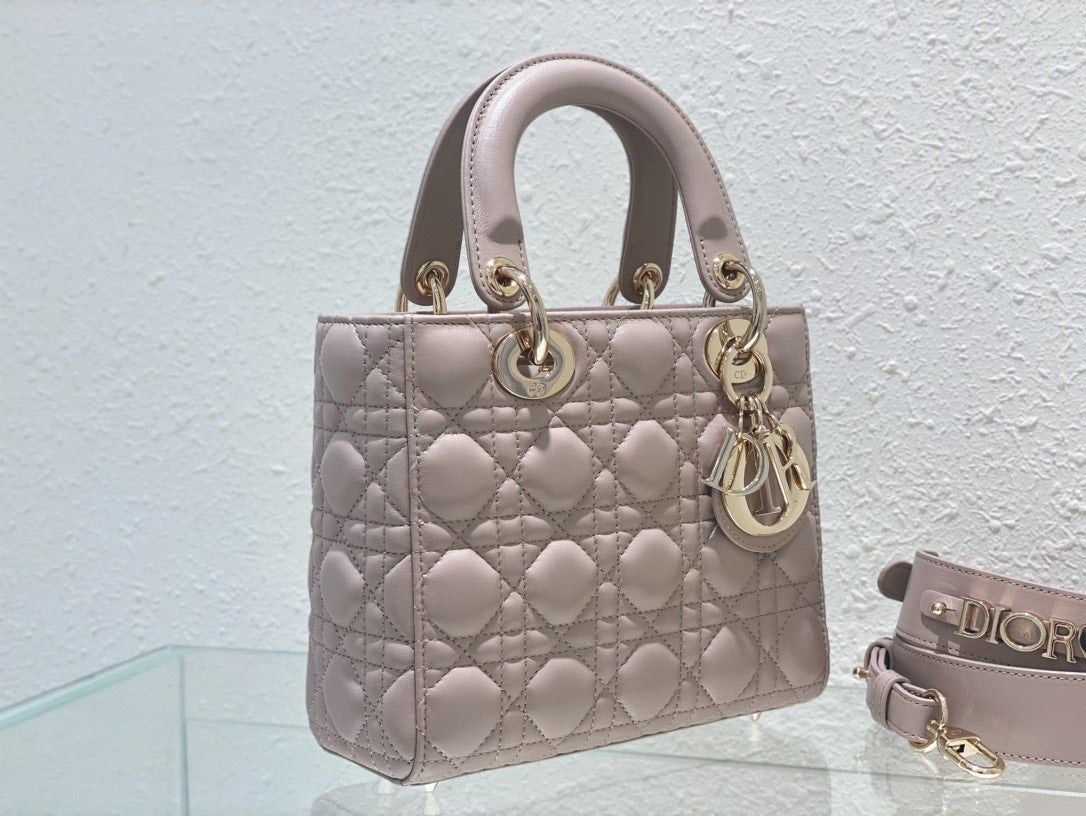 Di*r lady super light pink handbag 20cm - image 5