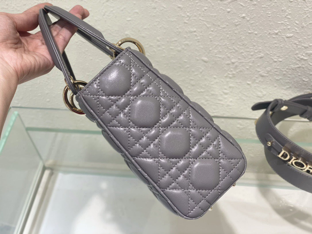 Di*r lady abc super quality gray handbag 20cm - image 2