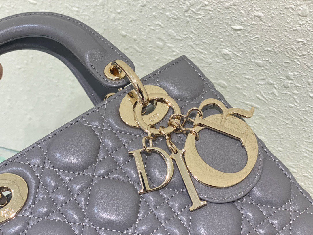 Di*r lady abc super quality gray handbag 20cm - image 3