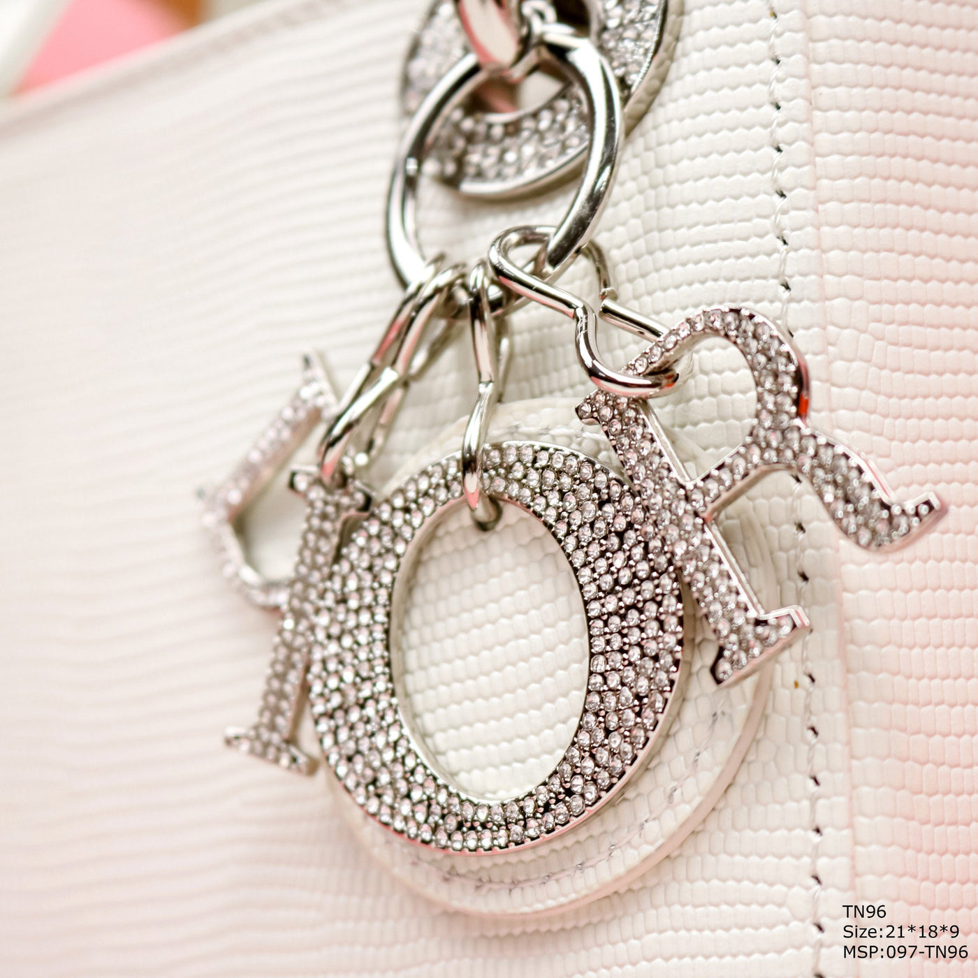 Di*r my lady white beaded handbag 21x18x9cm - image 2