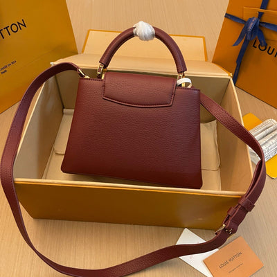 Lou*s Vuitt*n lv capucines woman’s dark red handbags 27x21x10cm - image 3