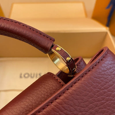 Lou*s Vuitt*n lv capucines woman’s dark red handbags 27x21x10cm - image 4