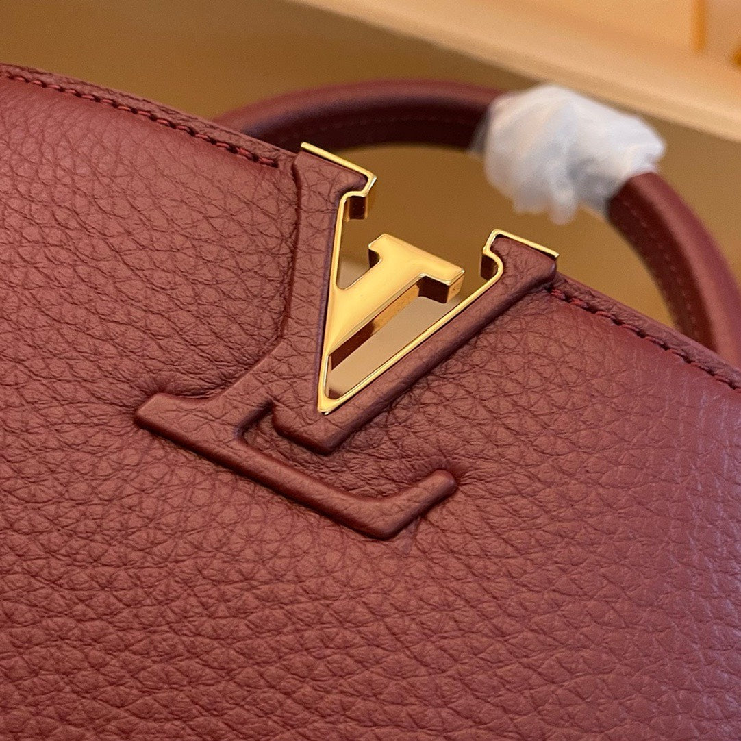 Lou*s Vuitt*n lv capucines woman’s dark red handbags 27x21x10cm - image 5
