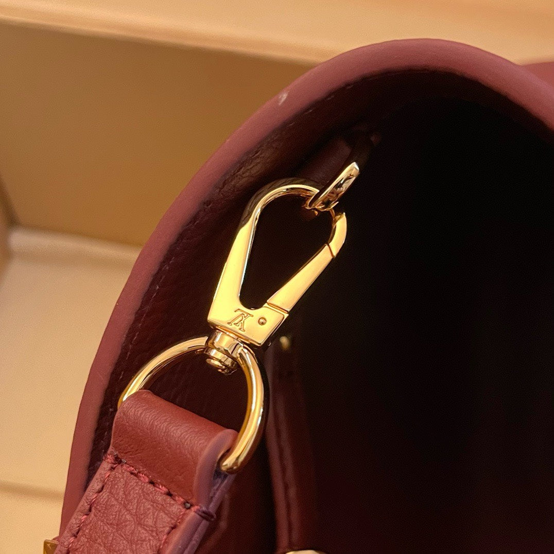 Lou*s Vuitt*n lv capucines woman’s dark red handbags 27x21x10cm - image 6