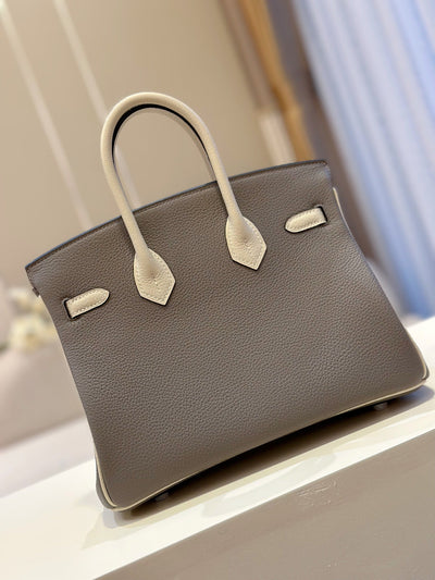 Herm*s birkin mix phw togo like auth woman’s grey handbags 25cm - image 4
