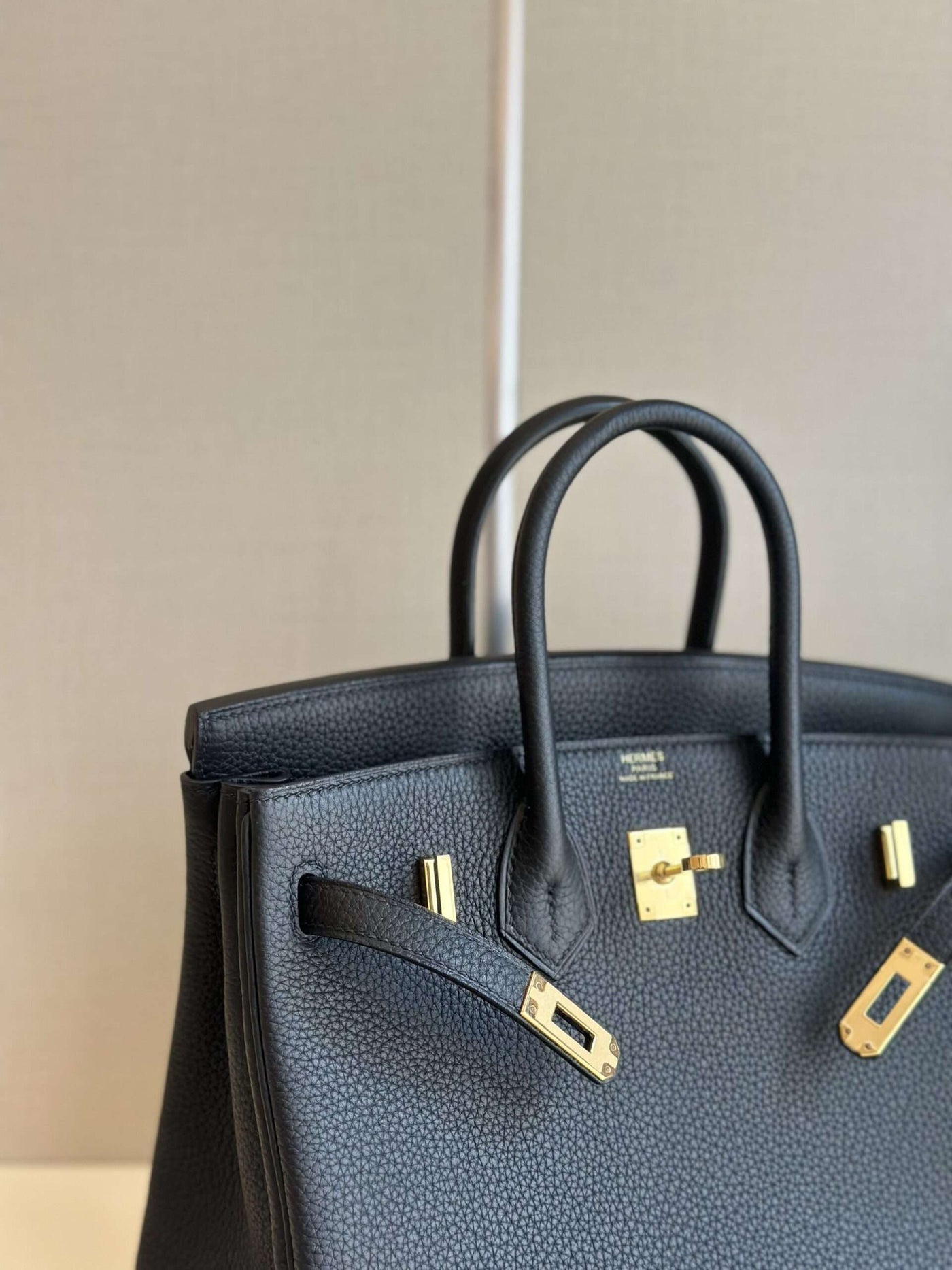 Herm*s birkin phw da togo black with silver handbags 25cm - image 6