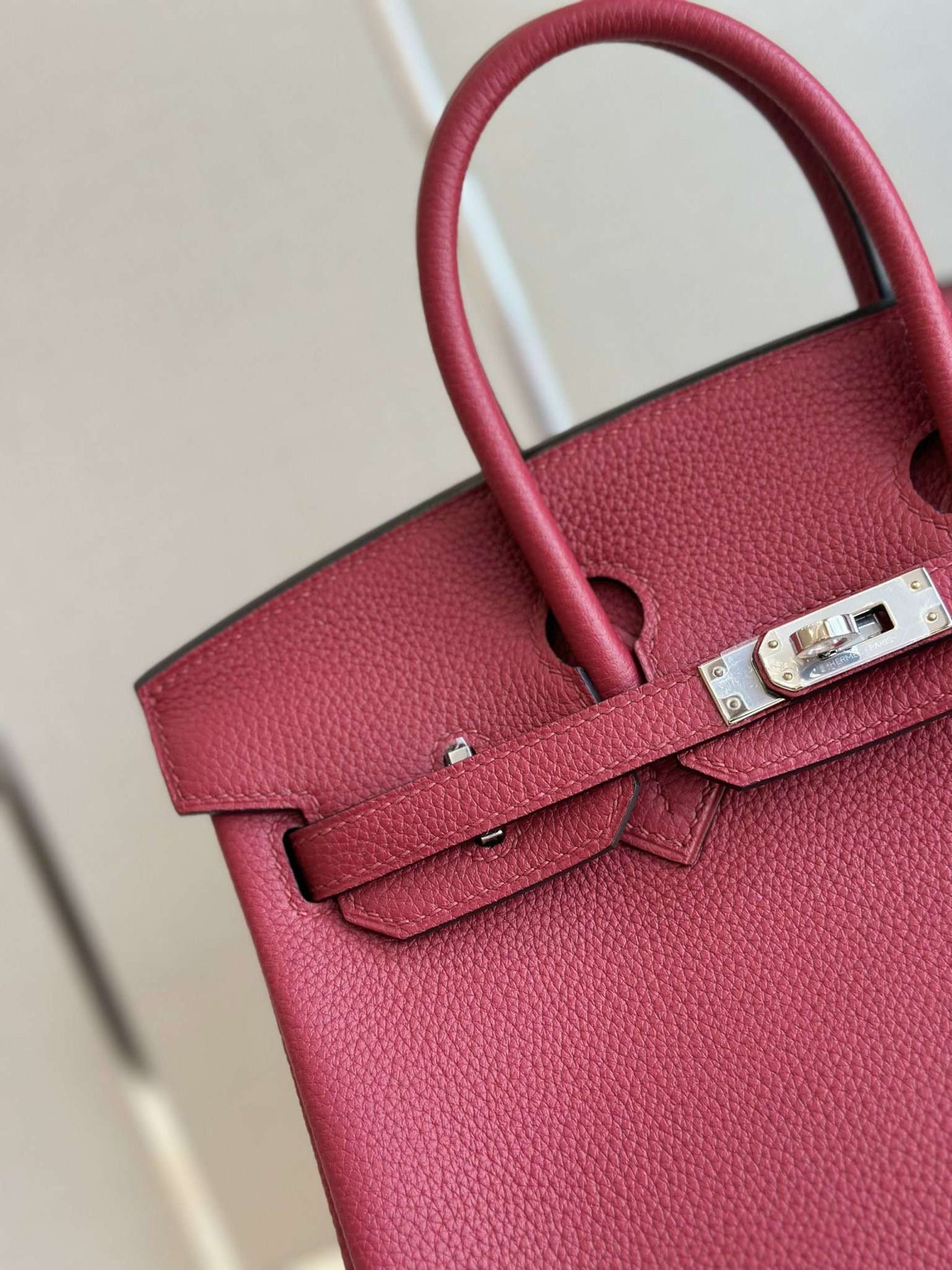 Herm*s birkin phw da togo handbags dark red 25cm - image 2