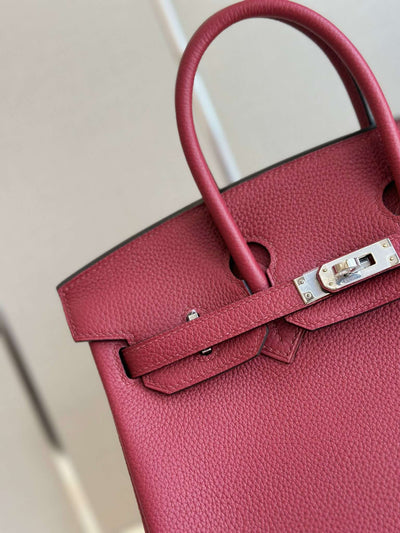Herm*s birkin phw da togo handbags dark red 25cm - image 2