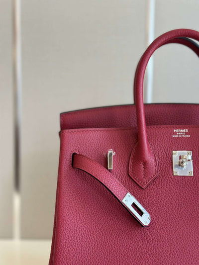 Herm*s birkin phw da togo handbags dark red 25cm - image 3