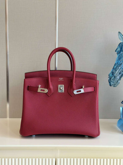 Herm*s birkin phw da togo handbags dark red 25cm - image 4