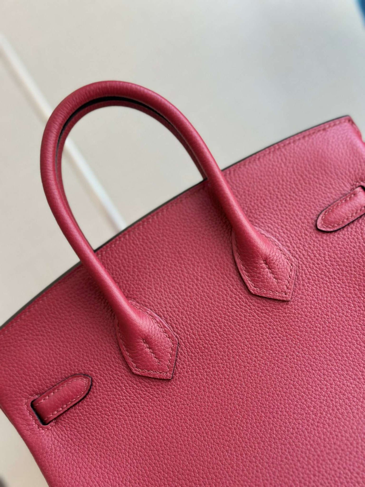Herm*s birkin phw da togo handbags dark red 25cm - image 6