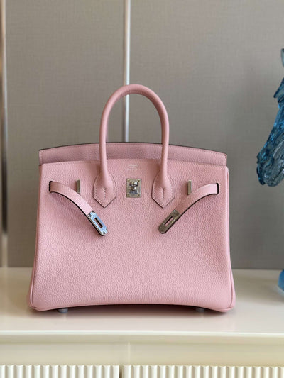 Herm*s birkin phw da togo lock silver like auth handbags 25cm - image 2