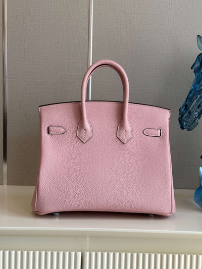 Herm*s birkin phw da togo lock silver like auth handbags 25cm - image 3