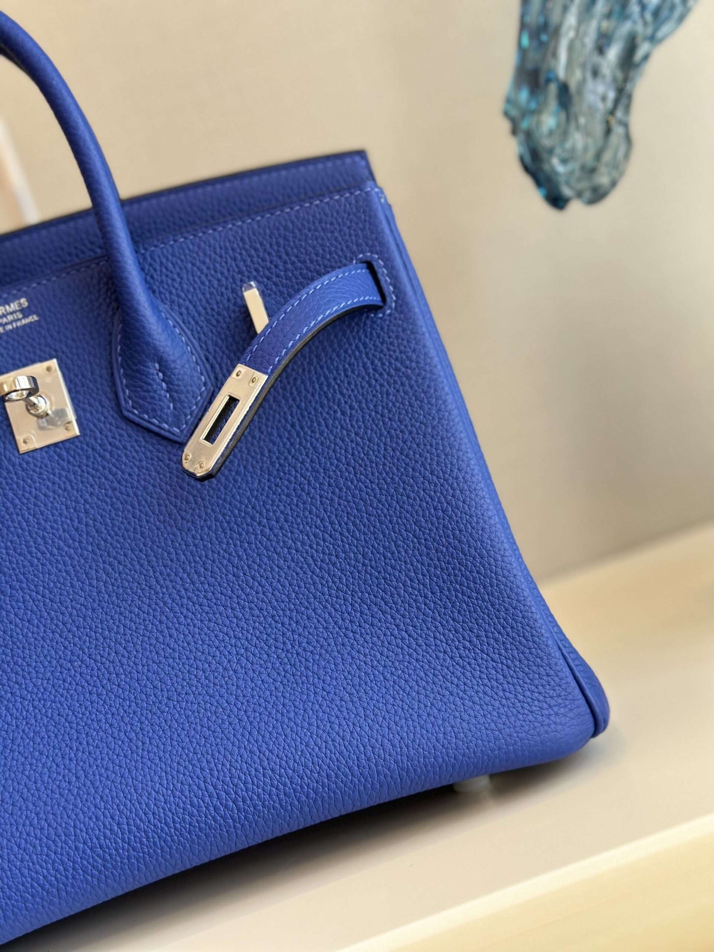 Herm*s birkin phw woman’s da togo blue like auth handbags 25cm - image 3