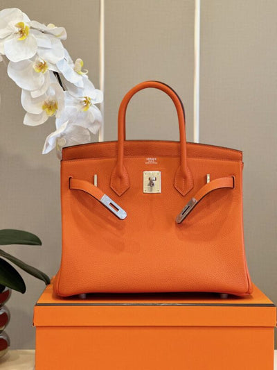 Herm*s woman’s birkin phw togo orange replica handbags 30cm - image 6
